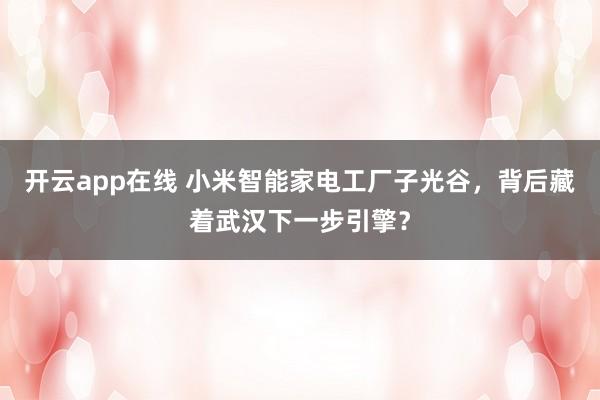 开云app在线 小米智能家电工厂子光谷，背后藏着武汉下一步引擎？