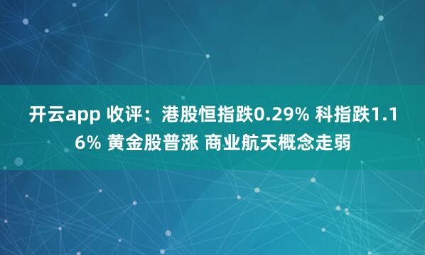 开云app 收评：港股恒指跌0.29% 科指跌1.16% 黄金股普涨 商业航天概念走弱